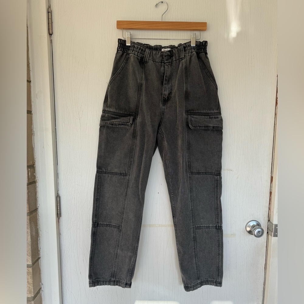 Black denim cargo pants simple society brand 90s Y2K
